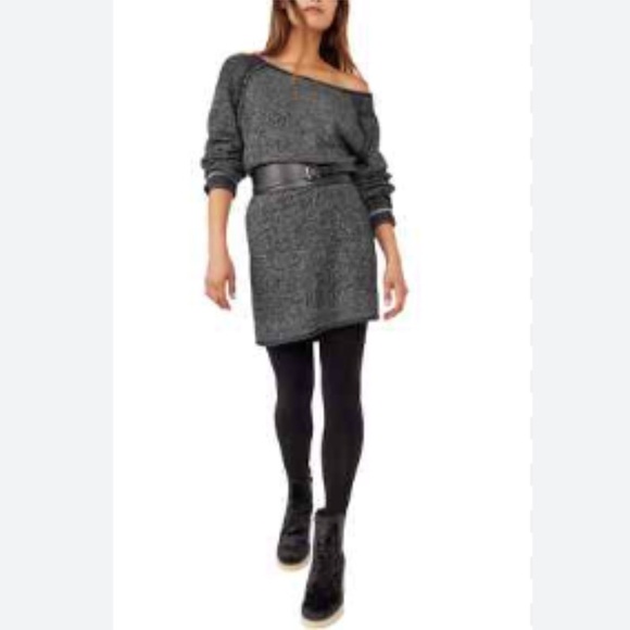 Free People Lenox Ribbed Tunic Sweater in Onyx L - Picture 14 of 15